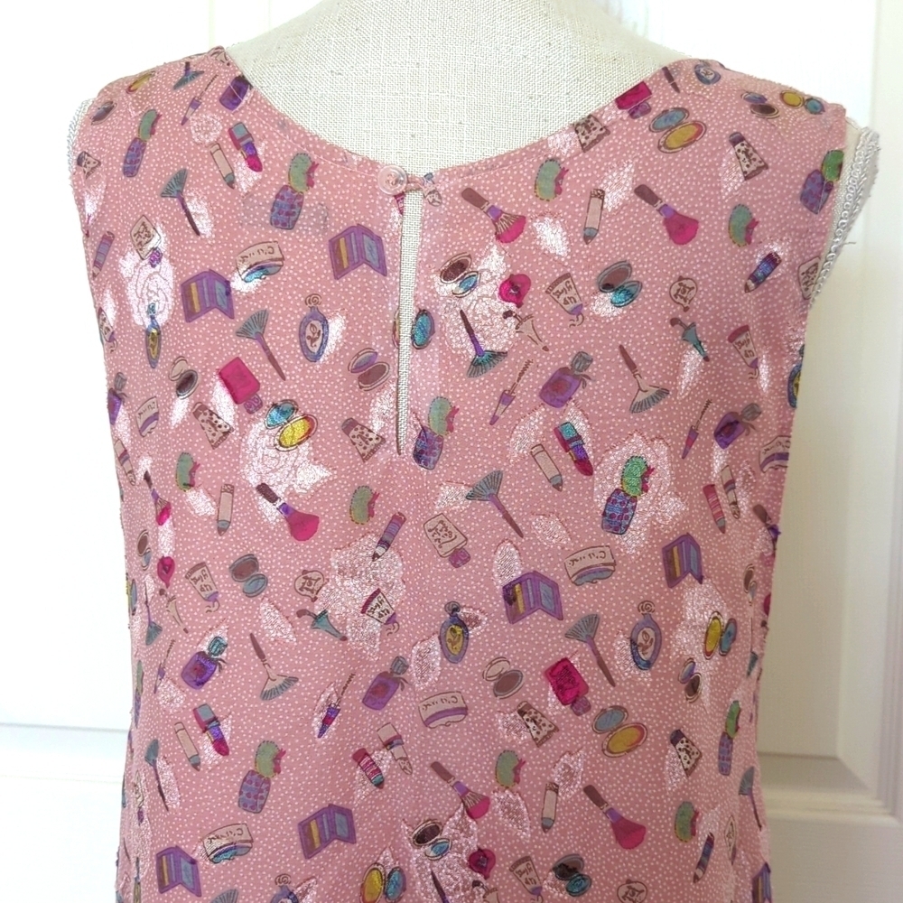 Japanese Beauty Supply Pink Sleeveless Novelty Print Dress - Picture 5 of 7